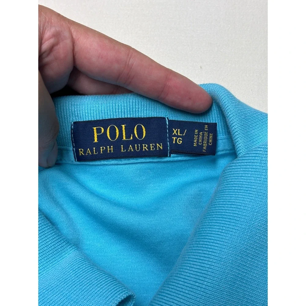 Polo Ralph Lauren Men XL SolfTouch Turquoise Blue Short Sleeve Polo Shirt Cotton